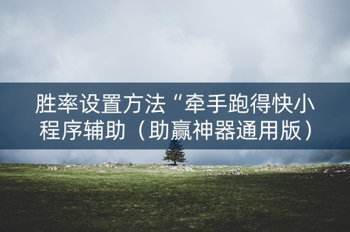 胜率设置方法“牵手跑得快小程序辅助（助赢神器通用版）