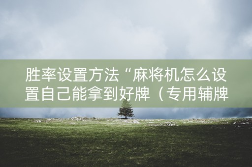 胜率设置方法“麻将机怎么设置自己能拿到好牌（专用辅牌神器免安装）