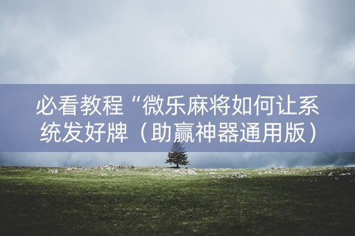 必看教程“微乐麻将如何让系统发好牌（助赢神器通用版）