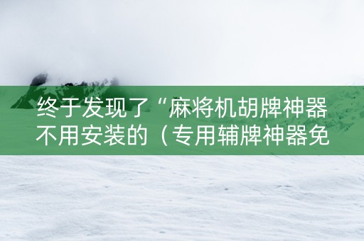 终于发现了“麻将机胡牌神器不用安装的（专用辅牌神器免安装）