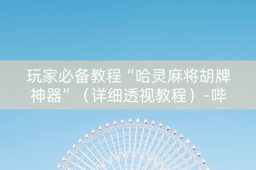 玩家必备教程“哈灵麻将胡牌神器”（详细透视教程）-哔哩哔哩