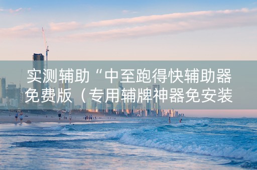 实测辅助“中至跑得快辅助器免费版（专用辅牌神器免安装）