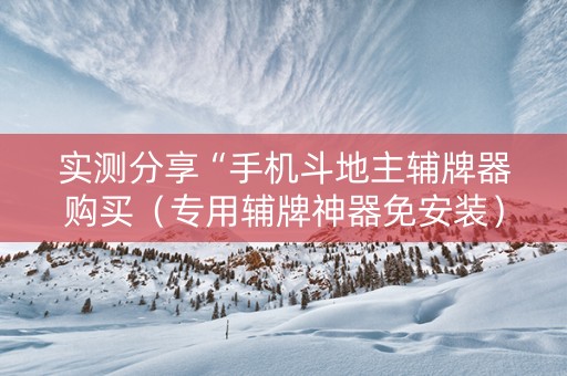 实测分享“手机斗地主辅牌器购买（专用辅牌神器免安装）