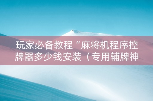 玩家必备教程“麻将机程序控牌器多少钱安装（专用辅牌神器免安装）