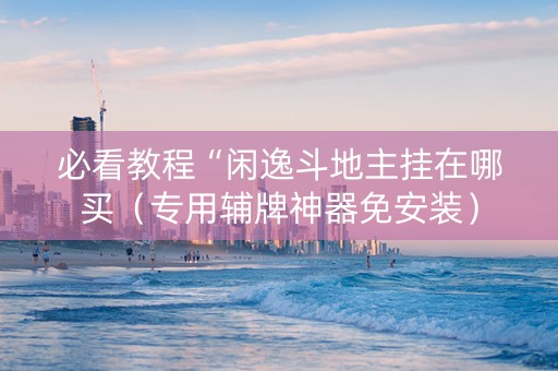 必看教程“闲逸斗地主挂在哪买（专用辅牌神器免安装）