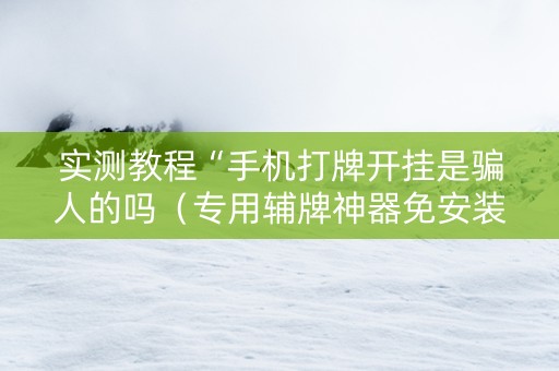 实测教程“手机打牌开挂是骗人的吗（专用辅牌神器免安装）