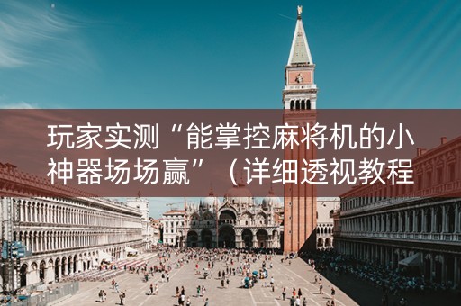 玩家实测“能掌控麻将机的小神器场场赢”（详细透视教程）-哔哩哔哩