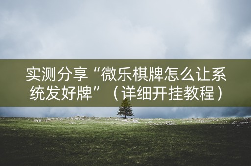 实测分享“微乐棋牌怎么让系统发好牌”（详细开挂教程）-哔哩哔哩