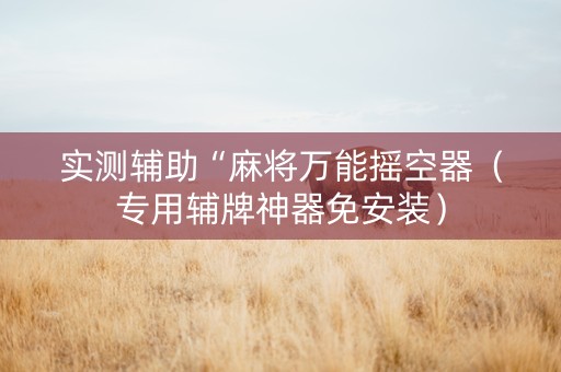 实测辅助“麻将万能摇空器（专用辅牌神器免安装）