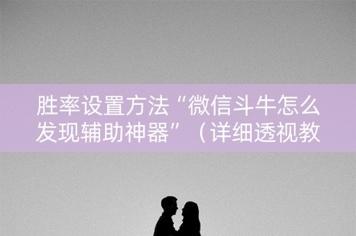 胜率设置方法“微信斗牛怎么发现辅助神器”（详细透视教程）-哔哩哔哩