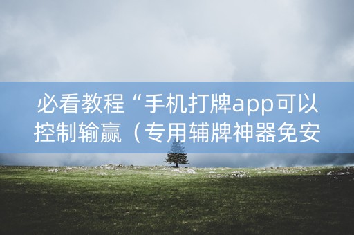 必看教程“手机打牌app可以控制输赢（专用辅牌神器免安装）