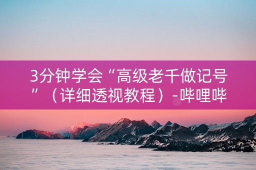 3分钟学会“高级老千做记号”（详细透视教程）-哔哩哔哩