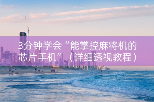 3分钟学会“能掌控麻将机的芯片手机”（详细透视教程）-哔哩哔哩