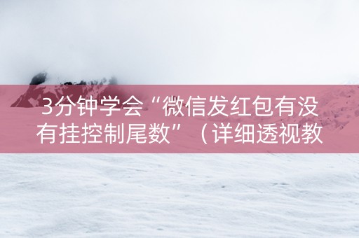 3分钟学会“微信发红包有没有挂控制尾数”（详细透视教程）-哔哩哔哩
