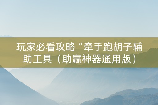 玩家必看攻略“牵手跑胡子辅助工具（助赢神器通用版）