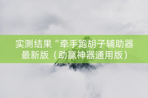 实测结果“牵手跑胡子辅助器最新版（助赢神器通用版）