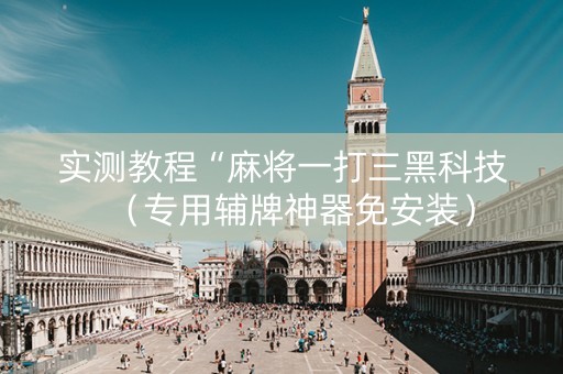 实测教程“麻将一打三黑科技（专用辅牌神器免安装）