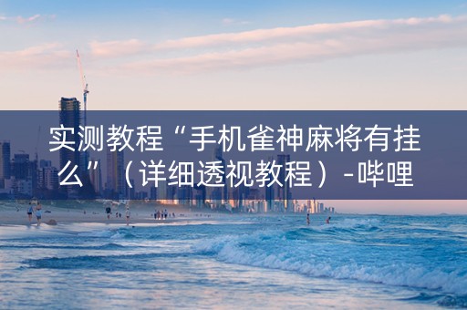 实测教程“手机雀神麻将有挂么”（详细透视教程）-哔哩哔哩