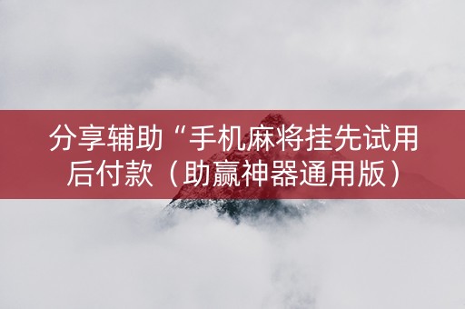分享辅助“手机麻将挂先试用后付款（助赢神器通用版）