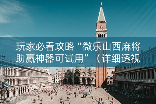 玩家必看攻略“微乐山西麻将助赢神器可试用”（详细透视教程）-哔哩哔哩