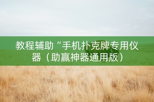 教程辅助“手机扑克牌专用仪器（助赢神器通用版）