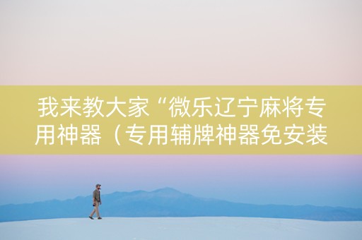 我来教大家“微乐辽宁麻将专用神器（专用辅牌神器免安装）