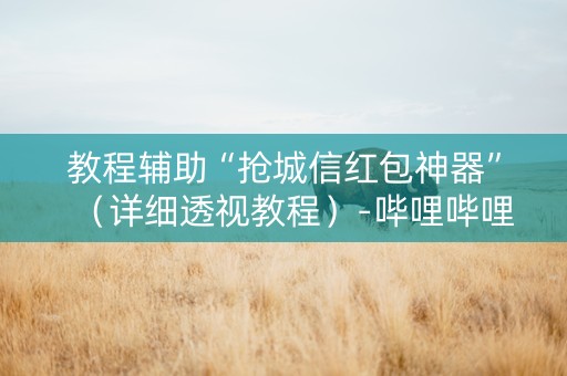教程辅助“抢城信红包神器”（详细透视教程）-哔哩哔哩