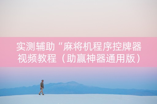实测辅助“麻将机程序控牌器视频教程（助赢神器通用版）