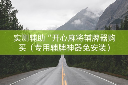 实测辅助“开心麻将辅牌器购买（专用辅牌神器免安装）