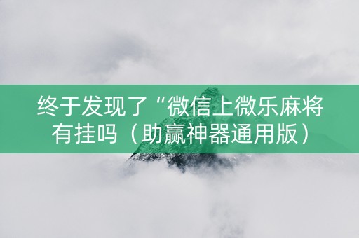终于发现了“微信上微乐麻将有挂吗（助赢神器通用版）