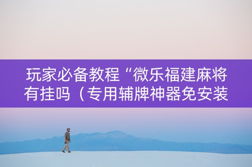 玩家必备教程“微乐福建麻将有挂吗（专用辅牌神器免安装）