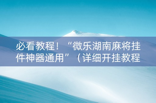 必看教程！“微乐湖南麻将挂件神器通用”（详细开挂教程）-哔哩哔哩