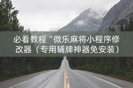 必看教程“微乐麻将小程序修改器（专用辅牌神器免安装）