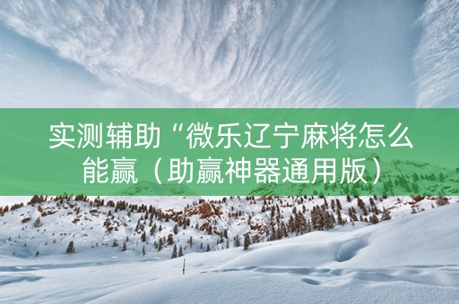 实测辅助“微乐辽宁麻将怎么能赢（助赢神器通用版）