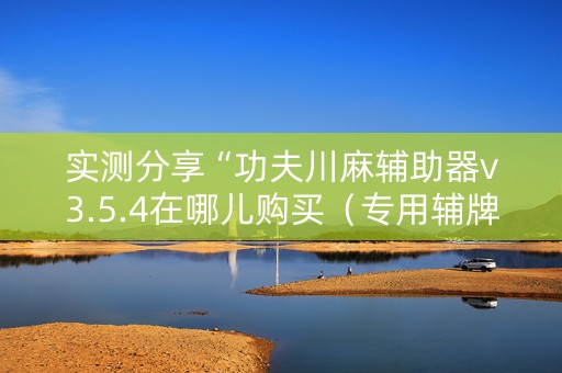 实测分享“功夫川麻辅助器v3.5.4在哪儿购买（专用辅牌神器免安装）
