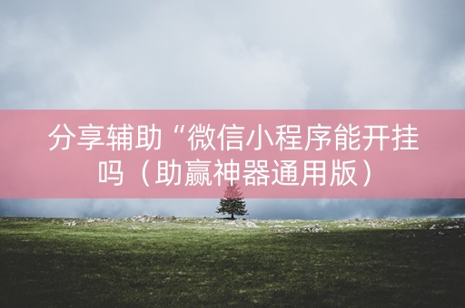 分享辅助“微信小程序能开挂吗（助赢神器通用版）