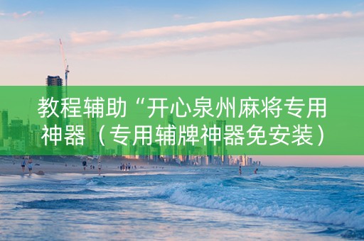 教程辅助“开心泉州麻将专用神器（专用辅牌神器免安装）