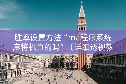 胜率设置方法“ma程序系统麻将机真的吗”（详细透视教程）-哔哩哔哩