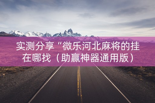 实测分享“微乐河北麻将的挂在哪找（助赢神器通用版）