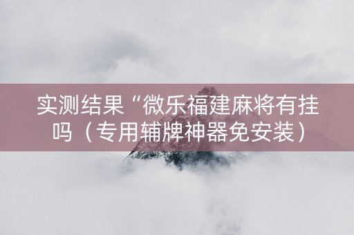 实测结果“微乐福建麻将有挂吗（专用辅牌神器免安装）