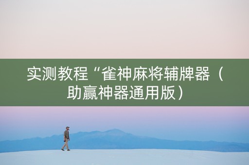 实测教程“雀神麻将辅牌器（助赢神器通用版）