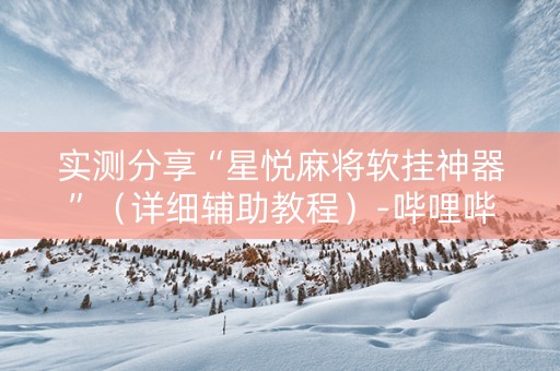 实测分享“星悦麻将软挂神器”（详细辅助教程）-哔哩哔哩