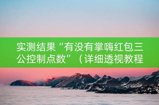 实测结果“有没有掌嗨红包三公控制点数”（详细透视教程）-哔哩哔哩
