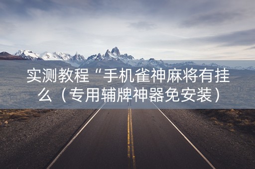 实测教程“手机雀神麻将有挂么（专用辅牌神器免安装）