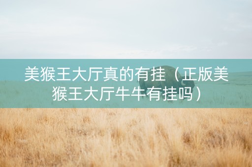 美猴王大厅真的有挂（正版美猴王大厅牛牛有挂吗）