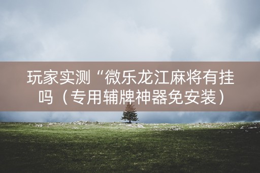 玩家实测“微乐龙江麻将有挂吗（专用辅牌神器免安装）