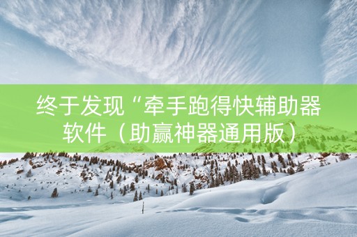 终于发现“牵手跑得快辅助器软件（助赢神器通用版）