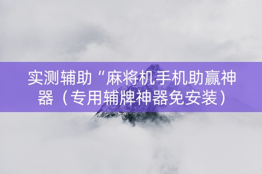 实测辅助“麻将机手机助赢神器（专用辅牌神器免安装）