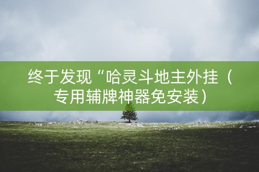终于发现“哈灵斗地主外挂（专用辅牌神器免安装）