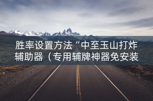 胜率设置方法“中至玉山打炸辅助器（专用辅牌神器免安装）